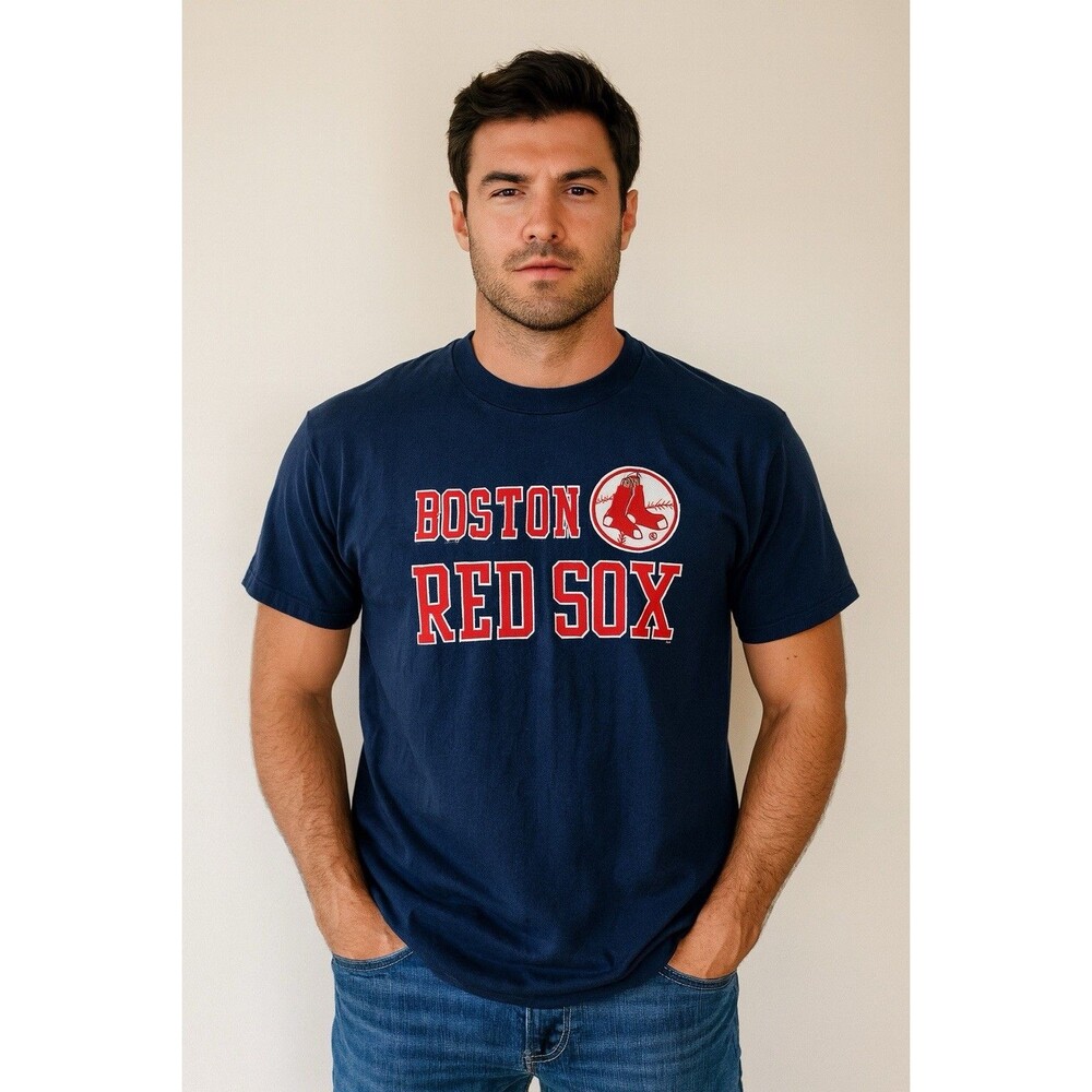 Vtg Boston Red Sox Shirt Medium Blue 90S MLB Baseball Tee 1992 Single Stitch